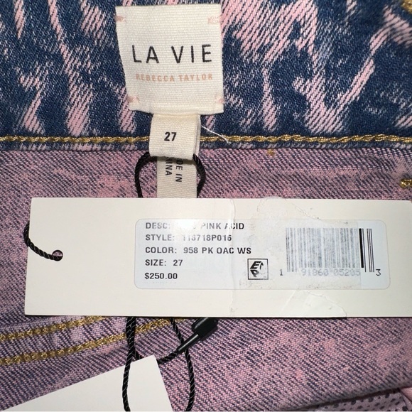 Rebecca Taylor La Vie Jeans Ines Womens 27 Pink Acid High Rise Slim Straight NEW - Picture 8 of 14